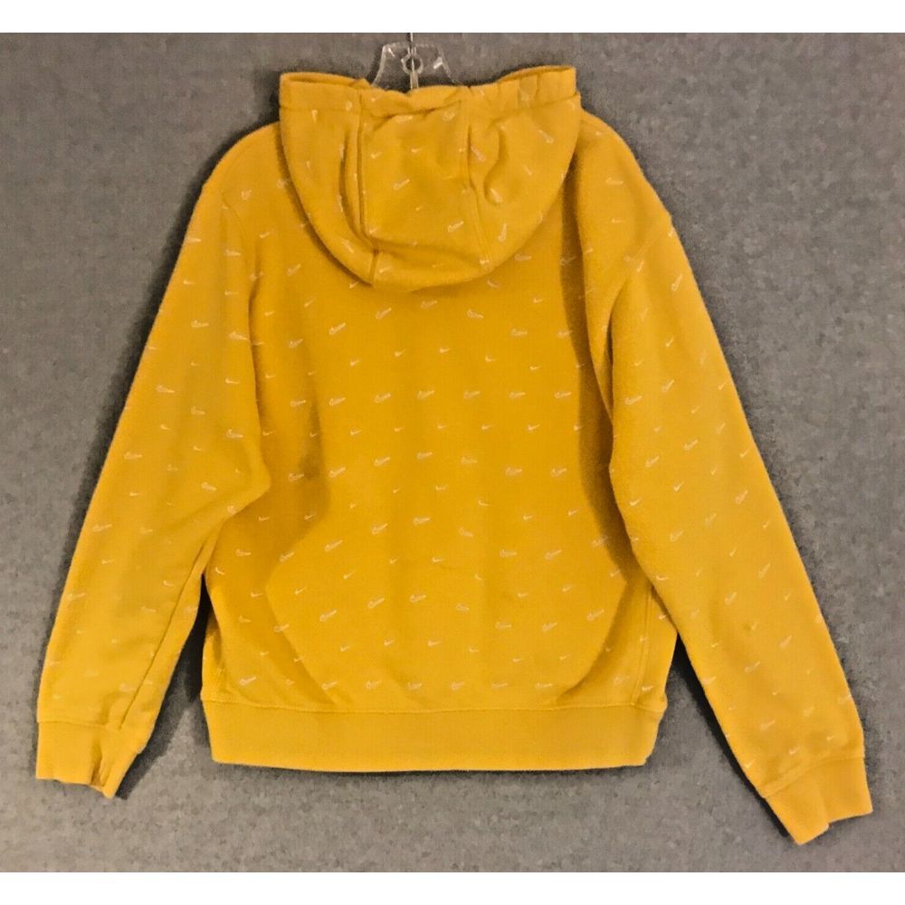 Nike Hoodie Fleece Sweatshirt Mens‎ Medium Yellow AOP All Over Print Swoosh Logo - Picture 4 of 12